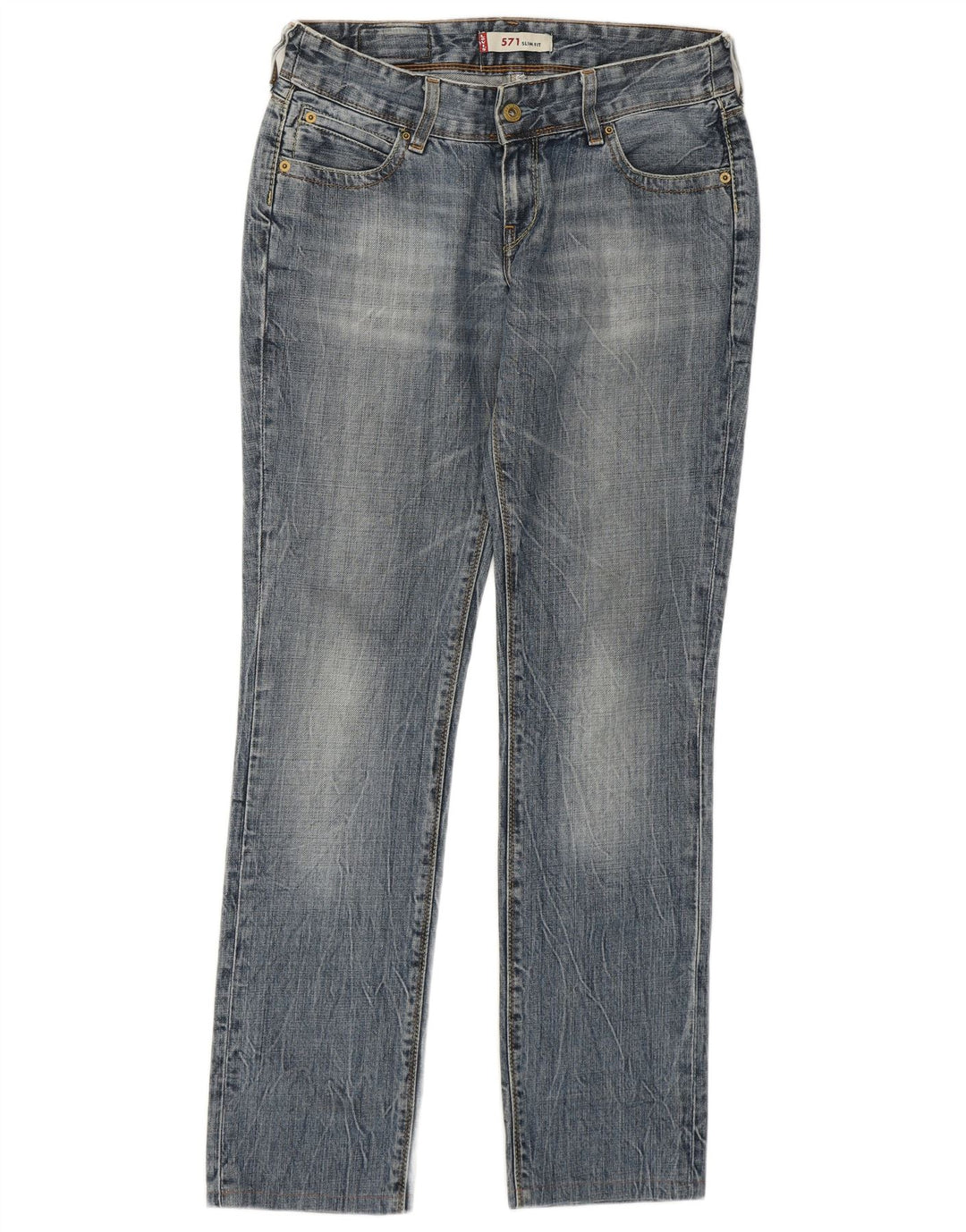 Levi's ženske 571 uske traperice W29 L30 plavi pamuk
