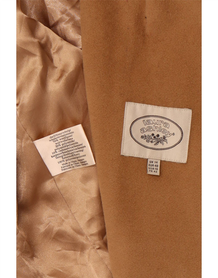 LAURA ASHLEY Ženska vojna jakna s kapuljačom UK 14 Velika smeđa vunena