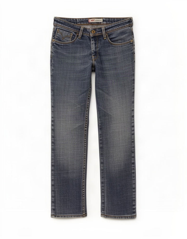 Levi's ženske 627 ravne traperice W28 L28 plavi pamuk