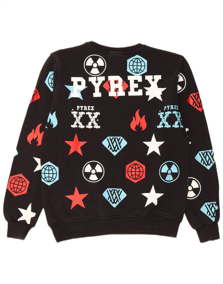 Pyrex Boys Graphic Sweatshirt Džemper 13-14 godina 2XL crni pamuk
