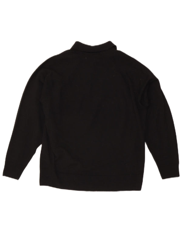 CZARINA Ženski džemper s polo izrezom UK 16 Veliki crni vuneni