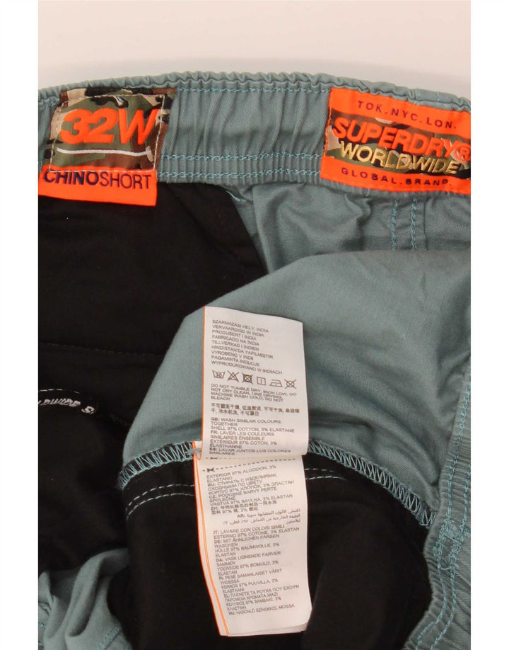 Superdry muške chino kratke hlače W32 Srednje zeleni pamuk