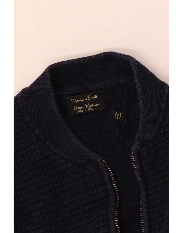 Massimo Dutti muški kardigan pulover srednje tamnoplave boje pamuka
