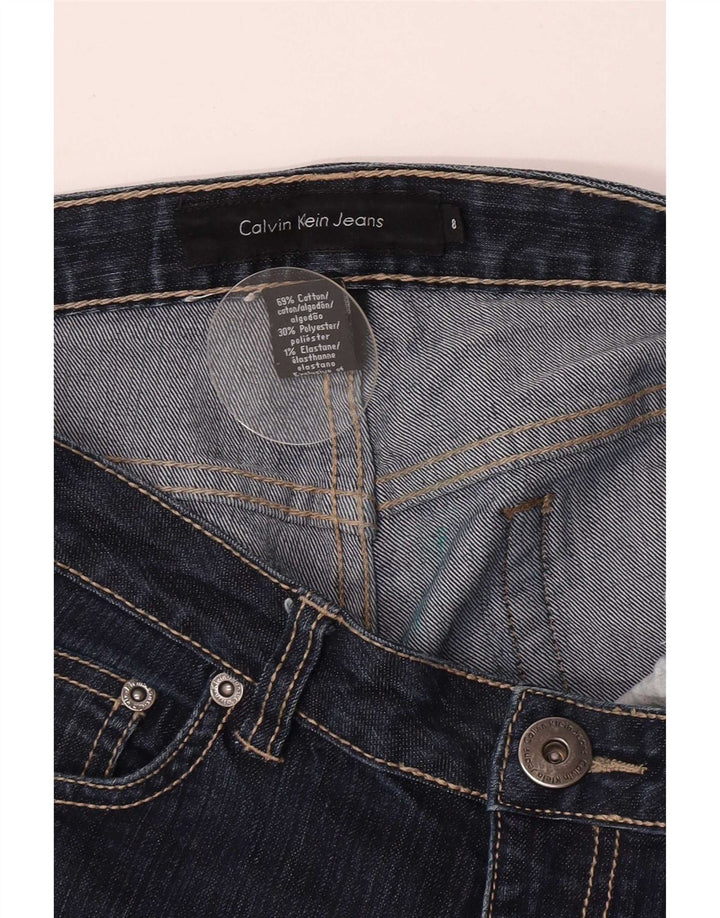 Calvin Klein ženske lepršave traperice US 8 srednje W30 L31 tamnoplavi pamuk