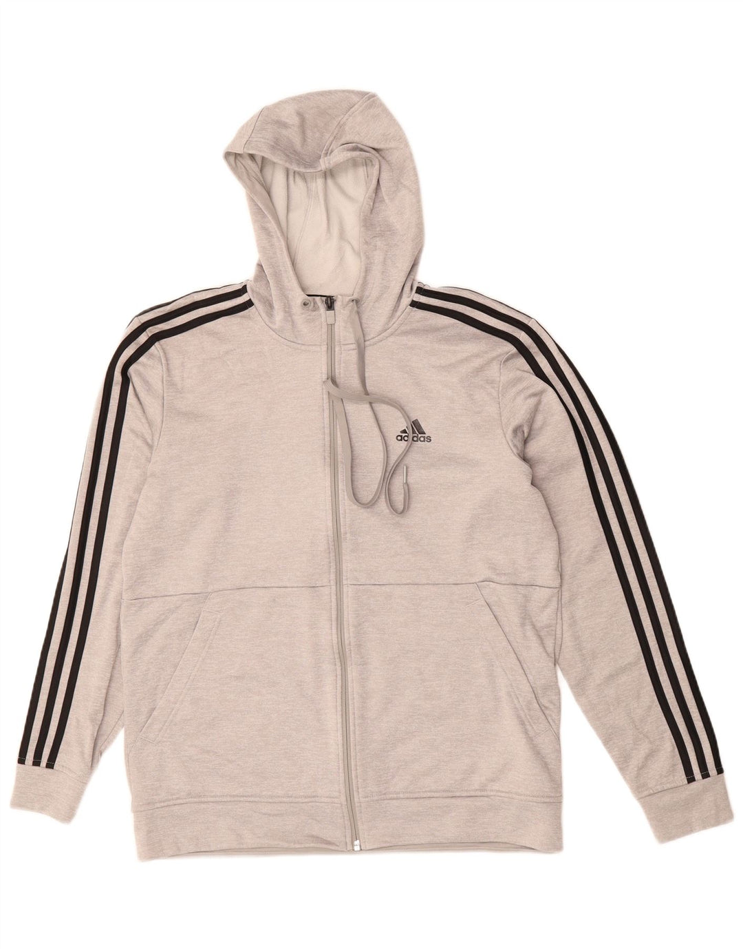 ADIDAS Mens Climawarm Zip Hoodie Sweater Medium Grey Polyester