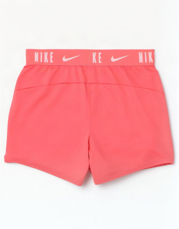 Nike Girls Dri Fit Graphic Sport Shorts 12-13 Years Large Pink Polyester