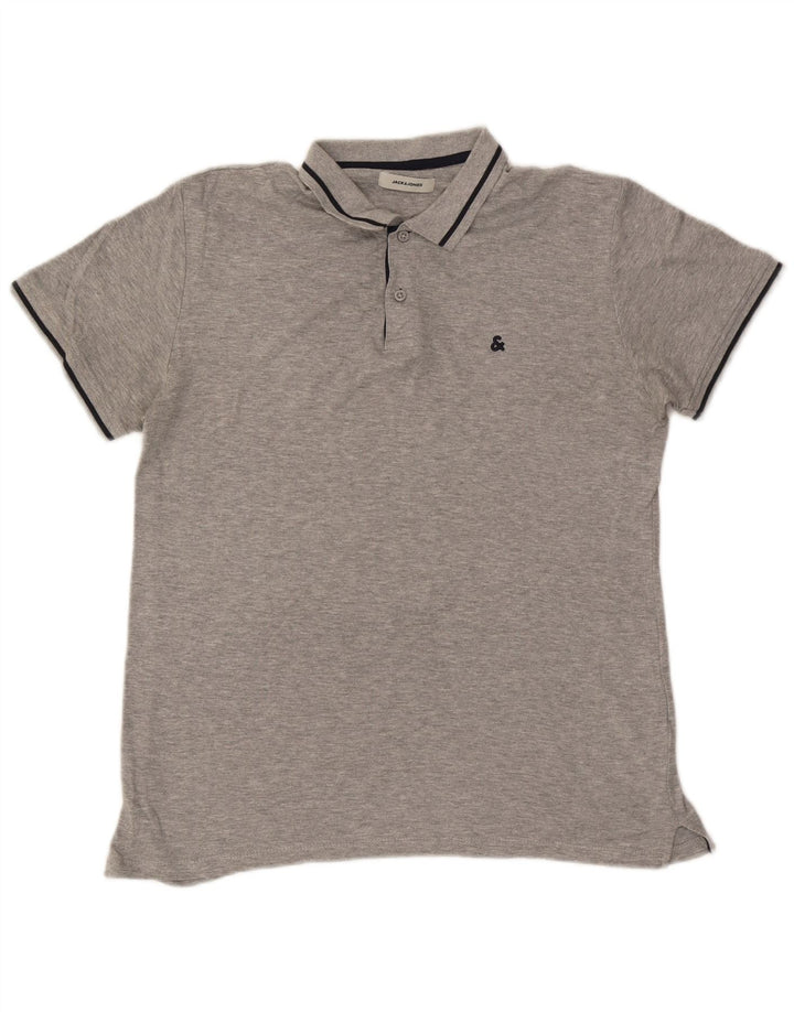 Jack & Jones muška polo majica srednje sivi flekasti pamuk