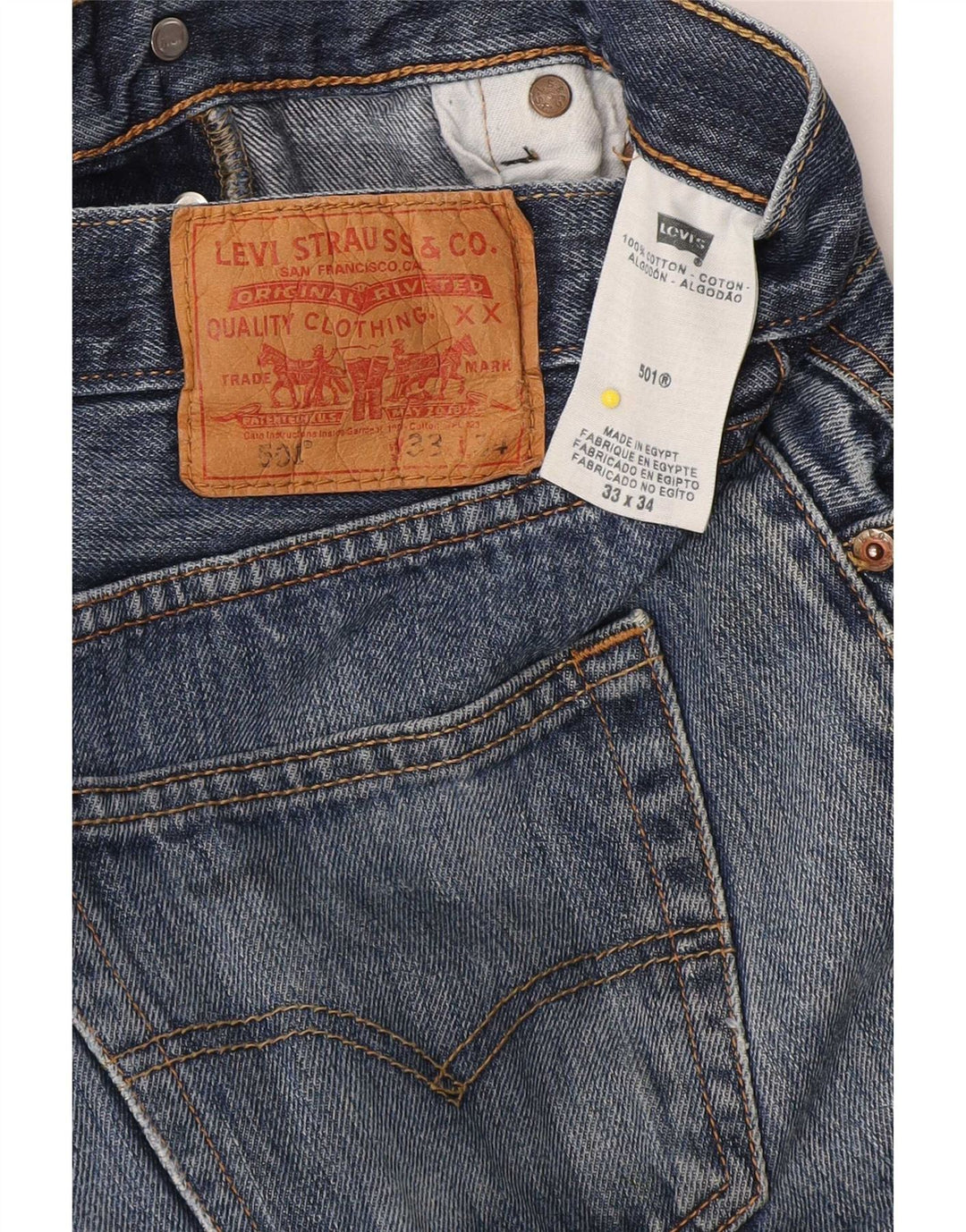 Levi's muške 501 ravne traperice W33 L34 plavi pamuk