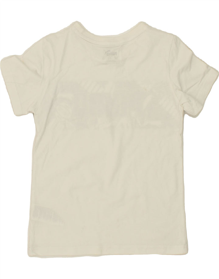PUMA Boys Graphic T-Shirt Top 9-10 Years White Vintage Puma and Second-Hand Puma from Messina Hembry 