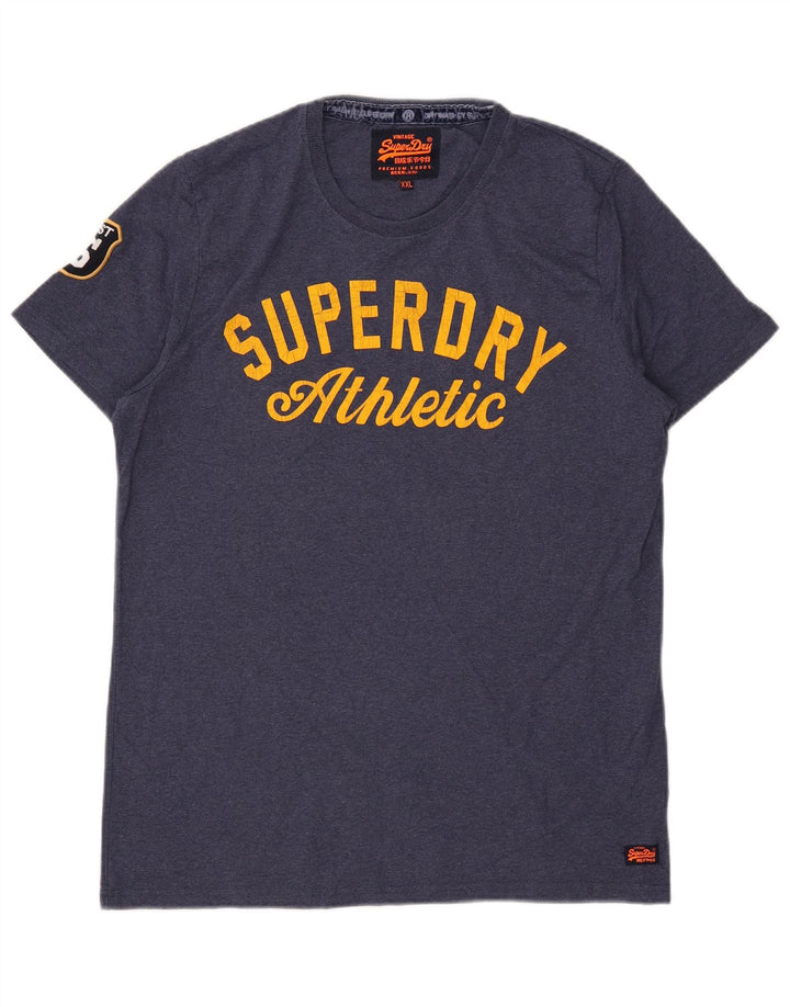 Superdry muška grafička majica kratkih rukava 2XL tamnoplavi poliester