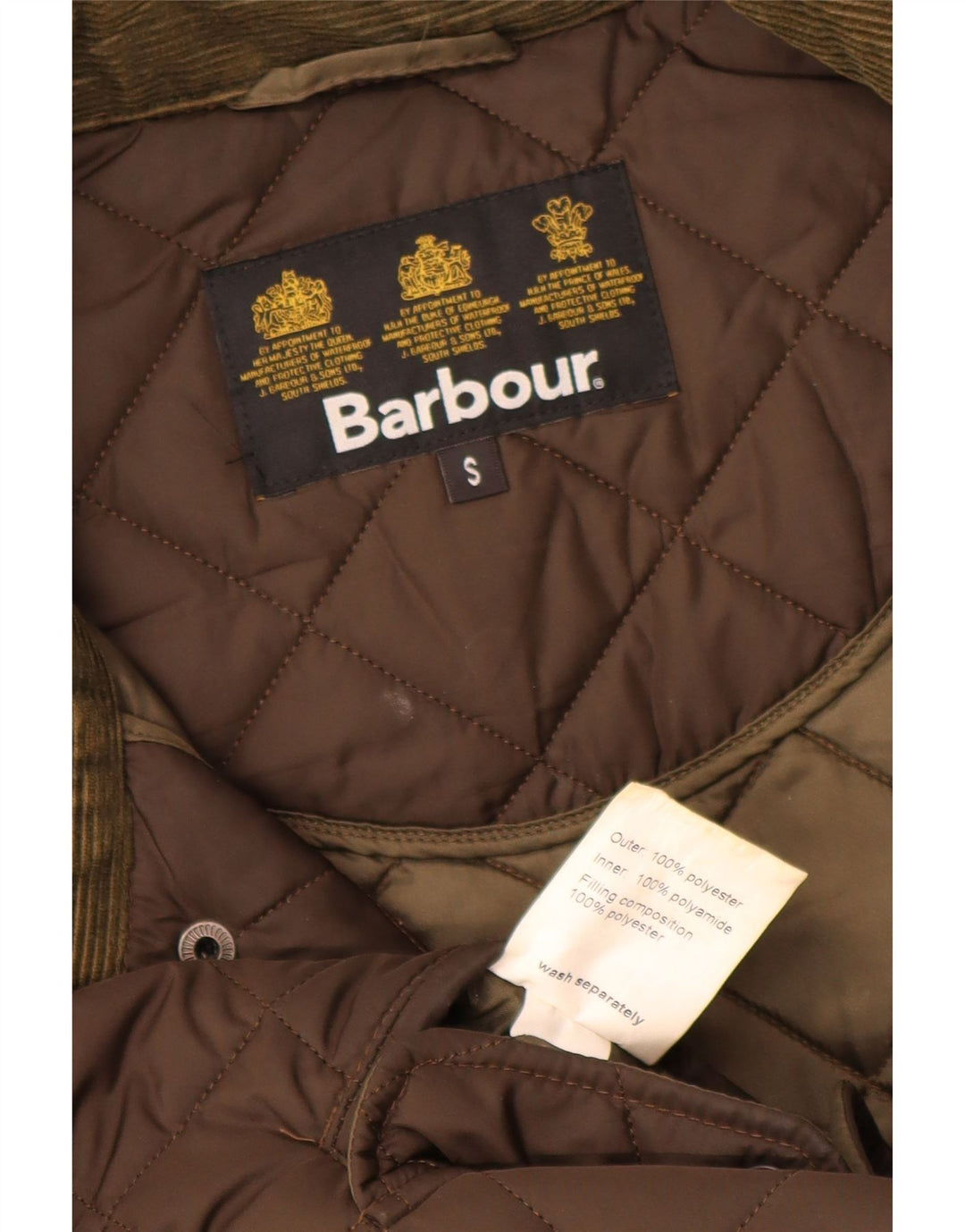 Barbour muška prošivena jakna UK 36 mali smeđi poliester