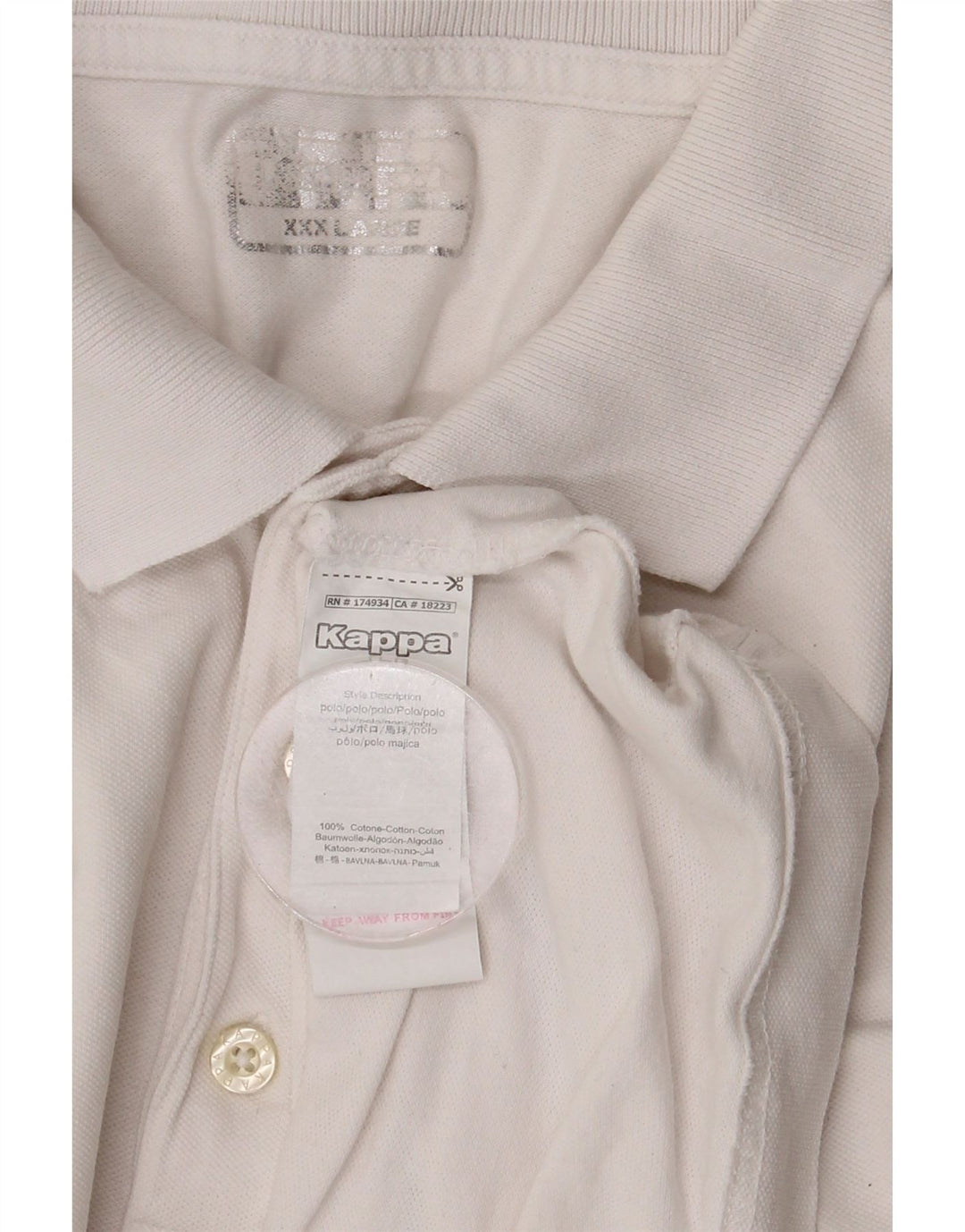 KAPPA muška polo majica 3XL bijeli pamuk