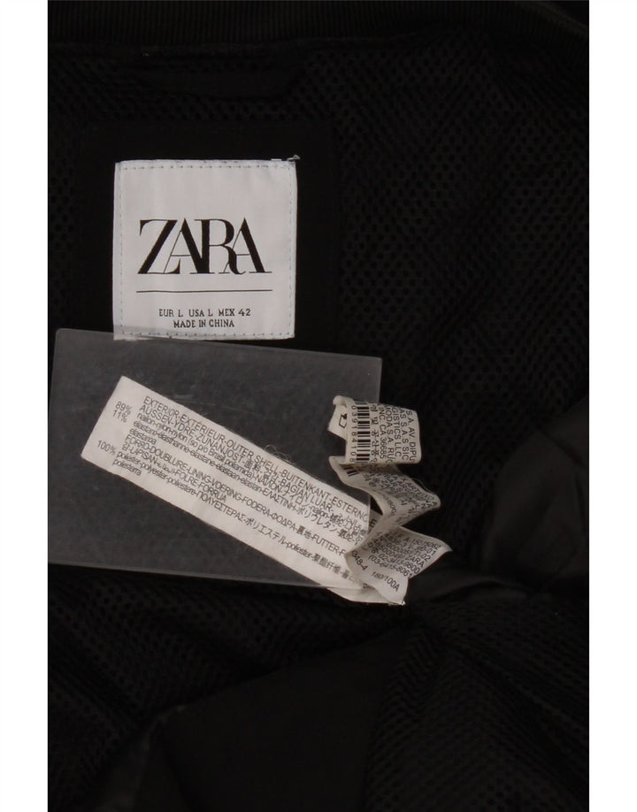 ZARA muška bomber jakna UK 40 veliki crni najlon