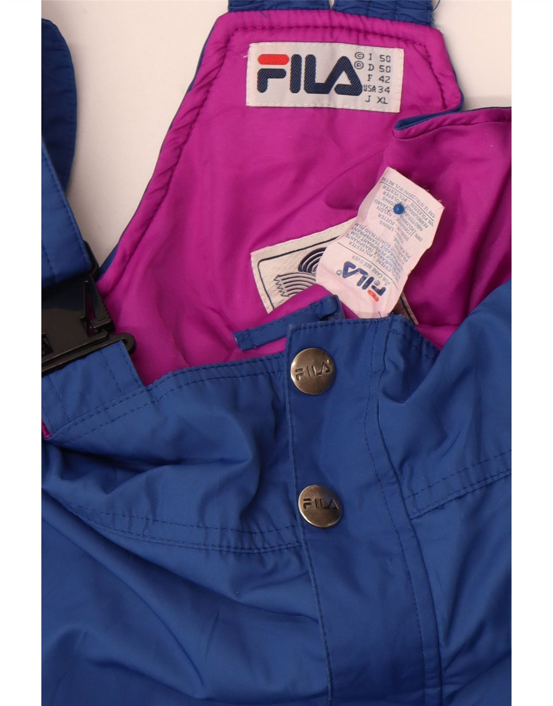 Fila muške hlače Dungarees Skijaške hlače IT 50 Large Blue Colourblock Poliester