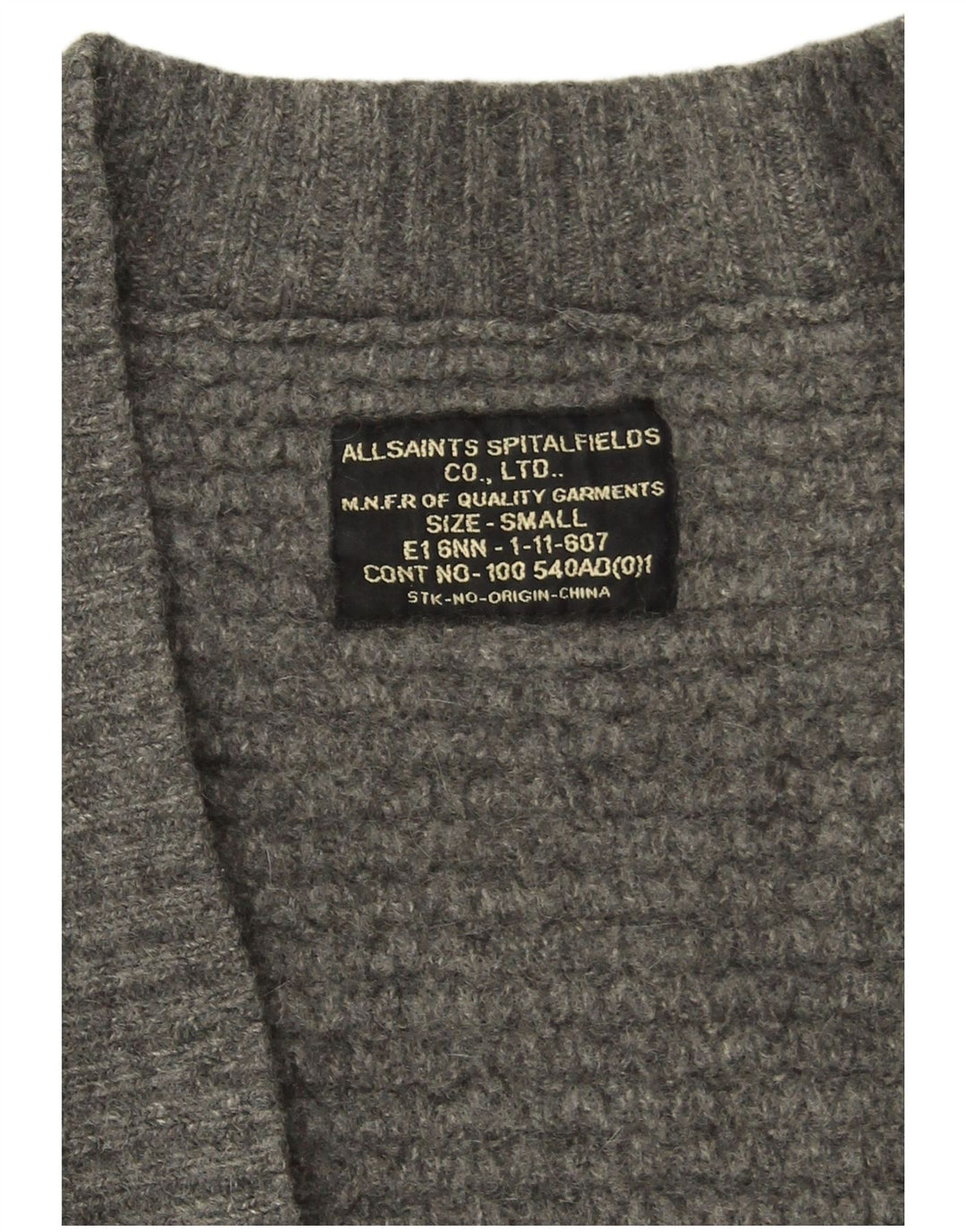 Svi sveti ženski otvoreni kardigan pulover UK 10 Small Grey Lambswool