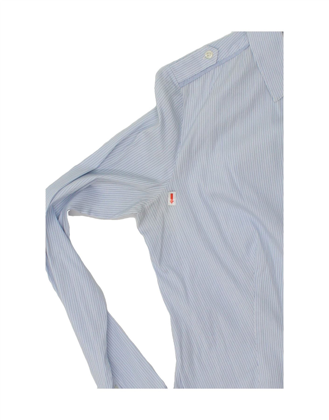 TRUSSARDI Womens Military Shirt UK 12 Medium Blue Striped Vintage Trussardi and Second-Hand Trussardi from Messina Hembry 