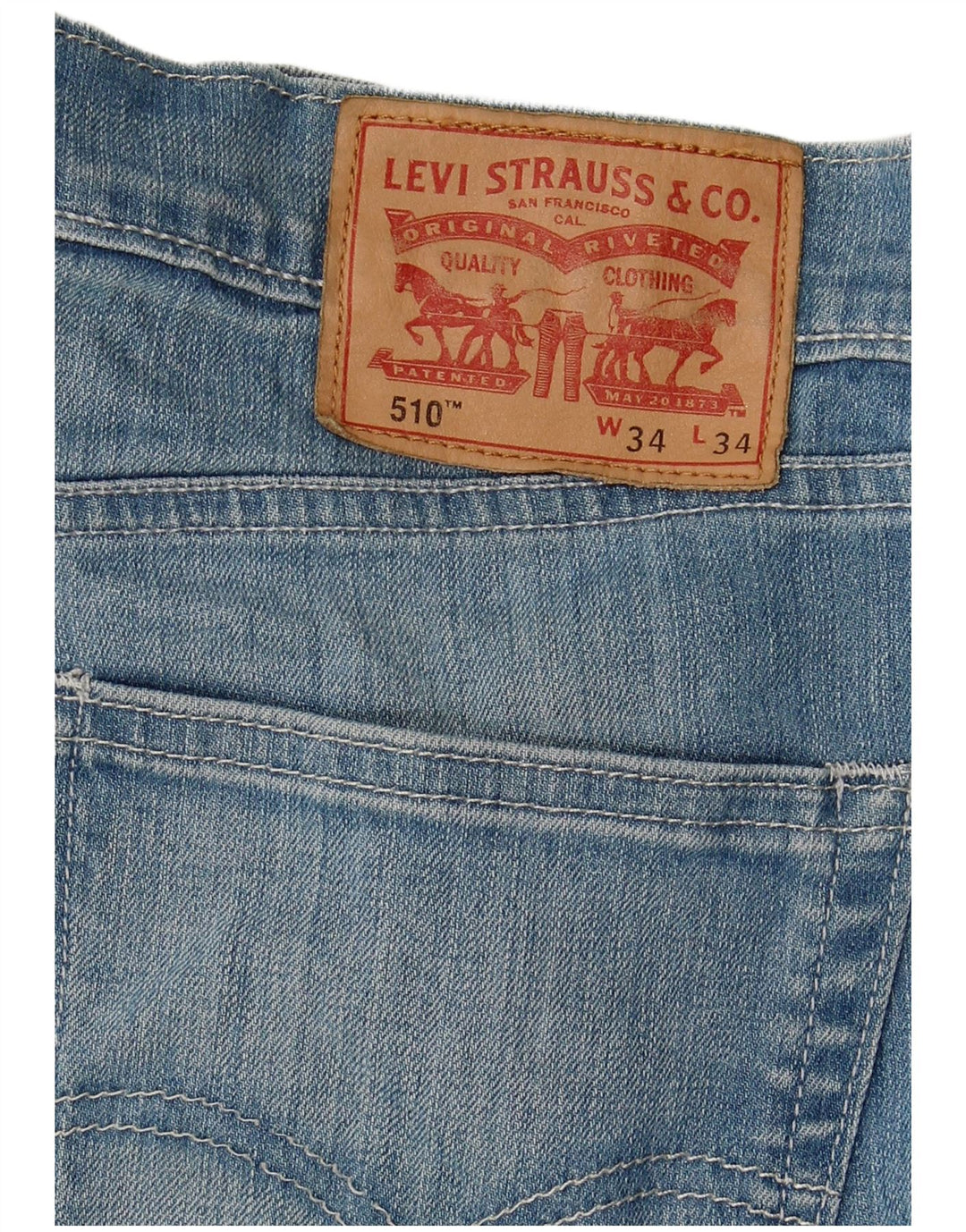 LEVI'S Muške 510 uske traperice W34 L34 Plavi pamuk