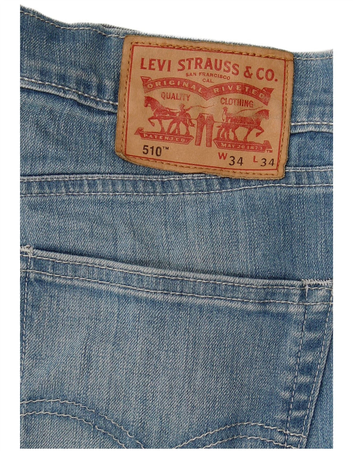 LEVI'S Muške 510 uske traperice W34 L34 Plavi pamuk