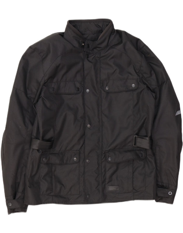 Vintage muška Moto Racer Utility jakna UK 44 2XL crni poliester