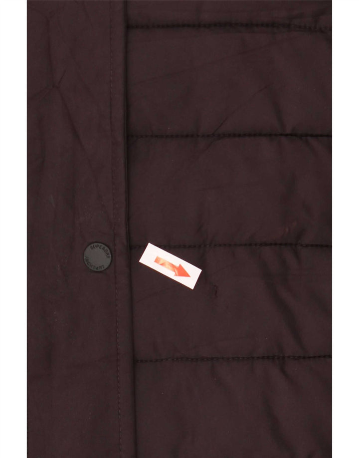 Superdry ženski podstavljeni kaput s kapuljačom UK 12 Srednji bordo poliester