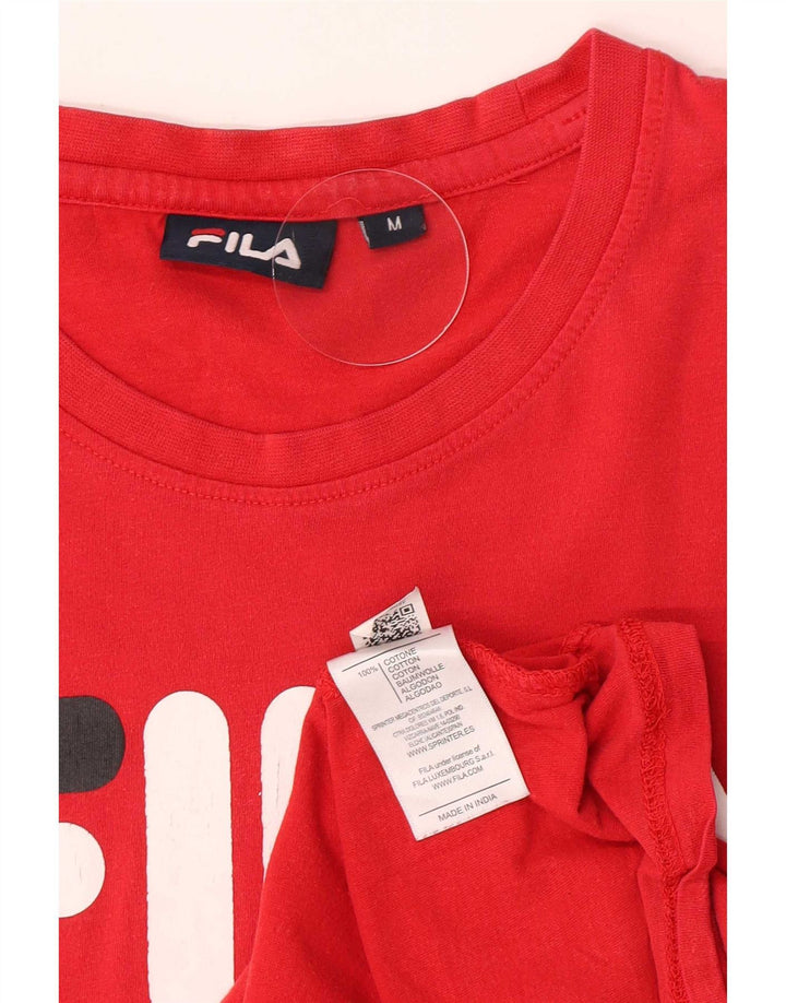 Fila muška majica kratkih rukava srednje veličine, crveni pamuk