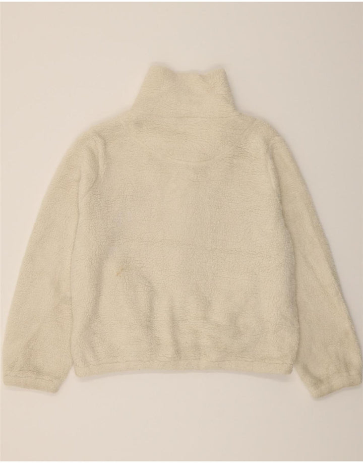 DKNY Womens Oversized Fleece Jacket UK 16 Large White Polyester Vintage Dkny and Second-Hand Dkny from Messina Hembry 