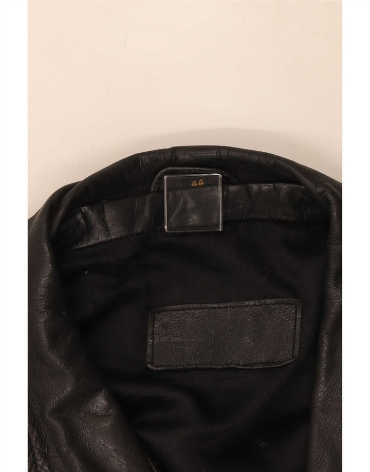 Vintage muška kožna biciklistička jakna IT 44 XS crna