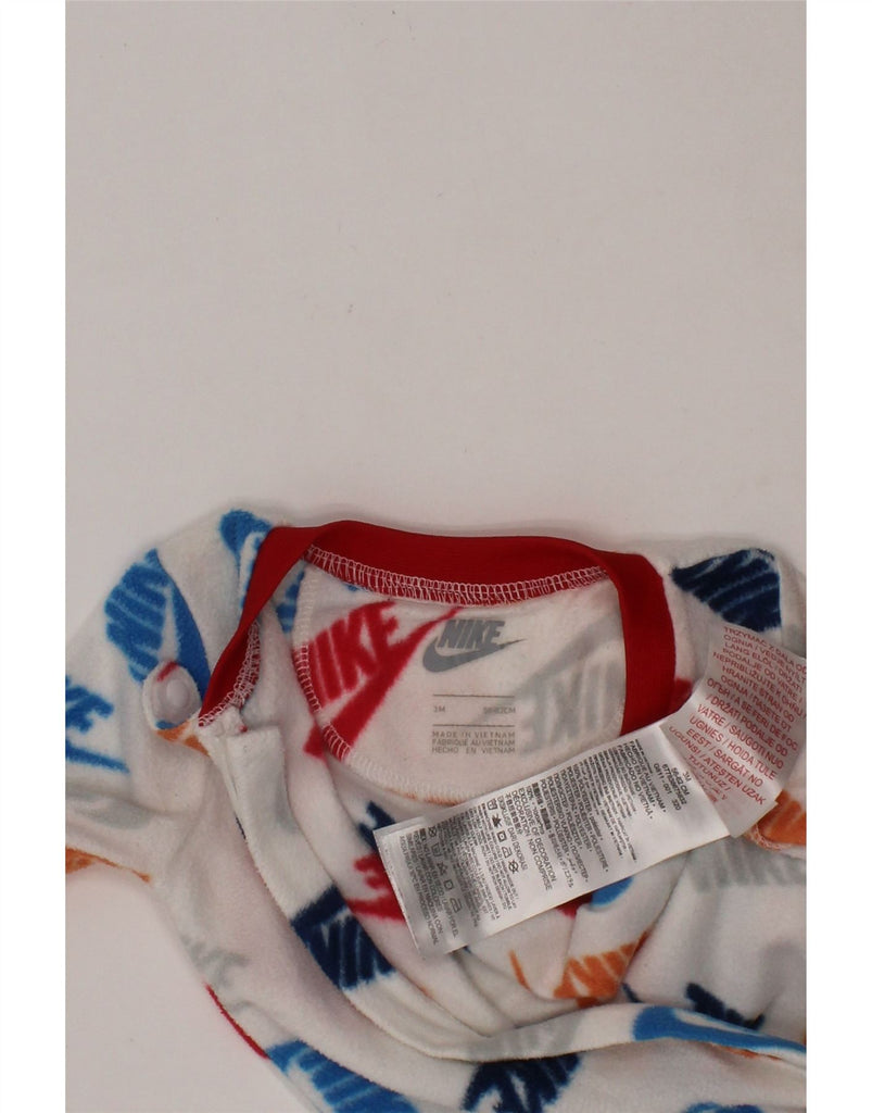 NIKE Baby Girls Graphic Long Sleeve Jumpsuit 0-3 Months  White Polyester Vintage Nike and Second-Hand Nike from Messina Hembry 