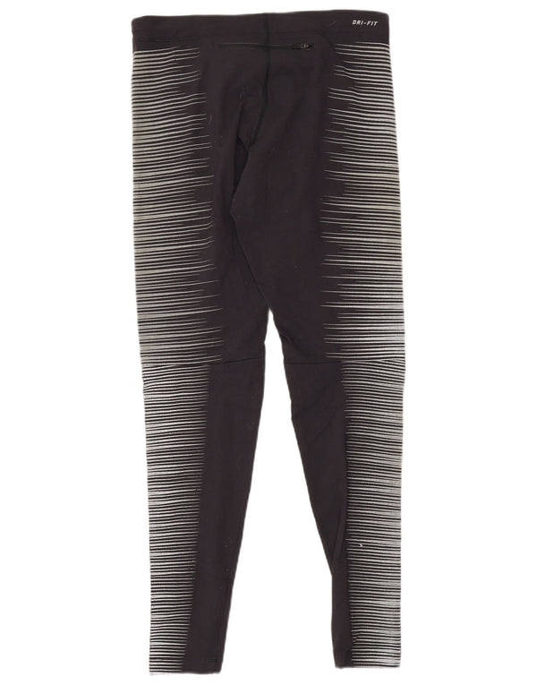 NIKE Ženske Dri Fit Leggings UK 8 Small Grey Pinstripe Najlon