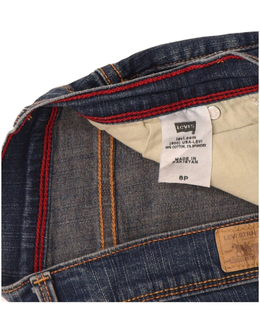 LEVI'S ženske Capri traperice visokog struka US 8 srednje W26 L17 tamnoplavi pamuk