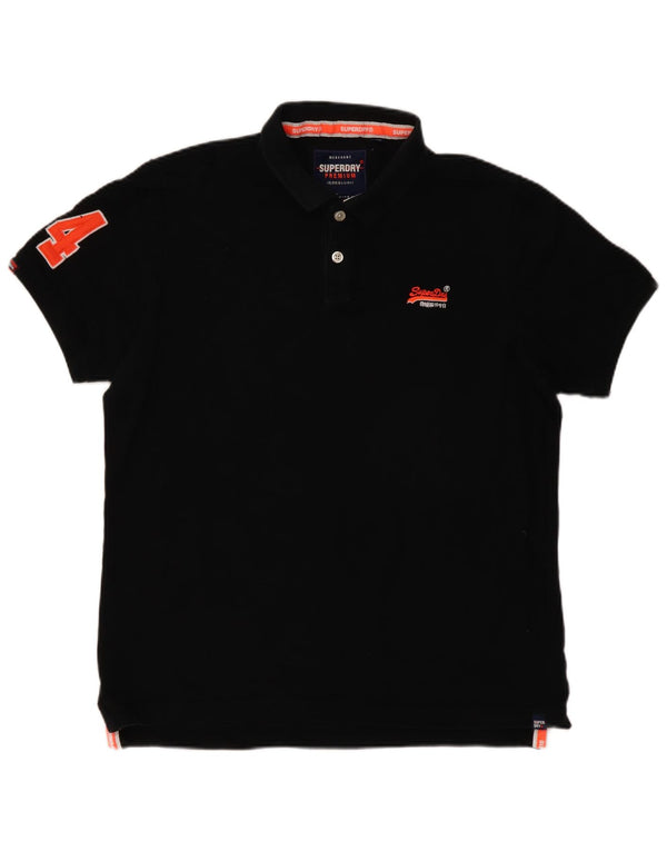 Superdry muška polo majica s grafičkim motivima 3XL crni pamuk