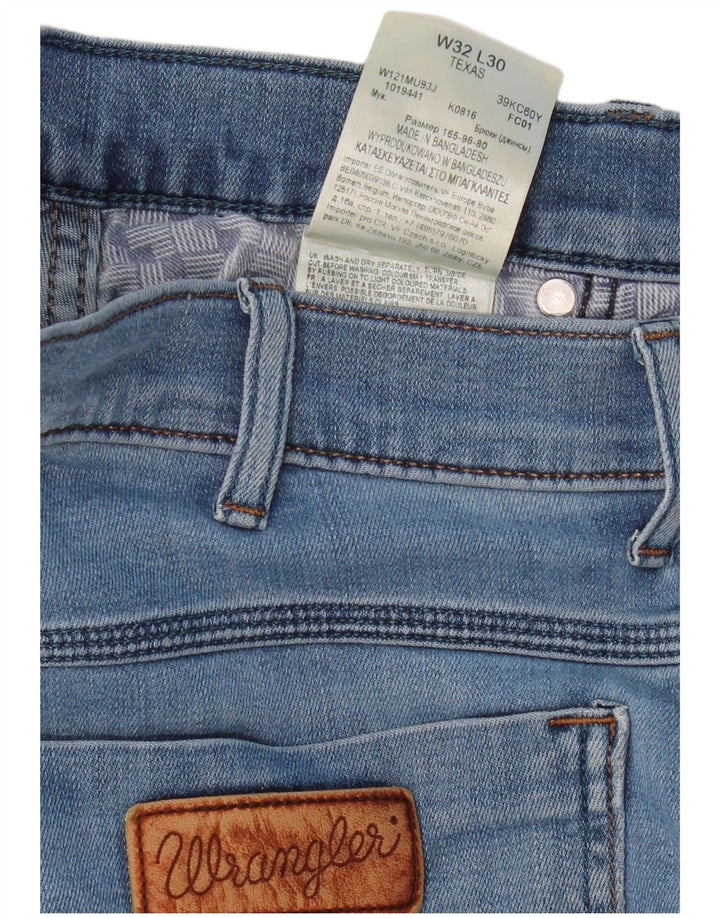 WRANGLER Muške Texas Straight Jeans W32 L30 Plavi pamuk