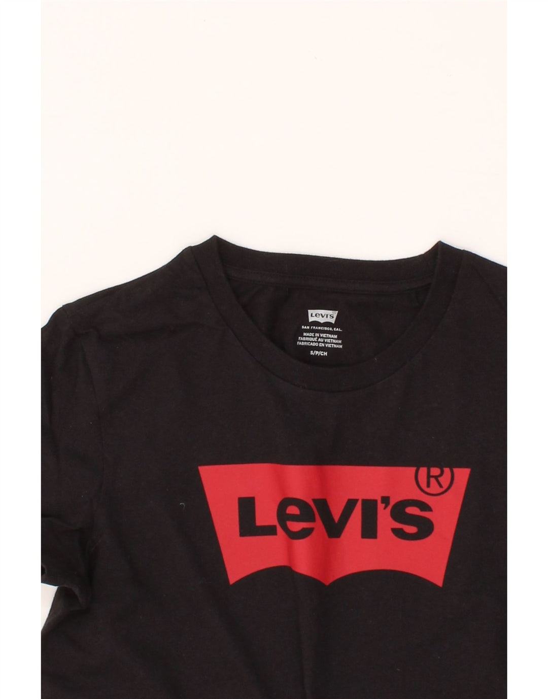 LEVI'S Mens Graphic T-Shirt Top Small Black Cotton Vintage Levi's and Second-Hand Levi's from Messina Hembry 
