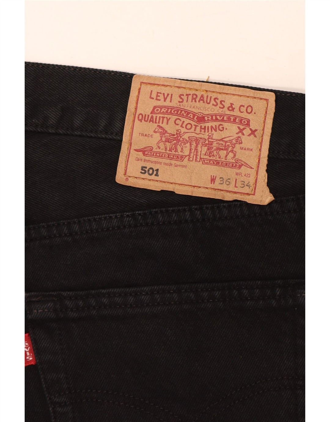 LEVI'S muške 501 ravne traperice W36 L34 crni pamuk