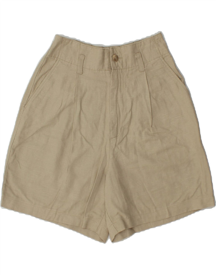 EDDIE BAUER Womens Pegged Chino Shorts US 6 Medium W25  Beige Linen Vintage Eddie Bauer and Second-Hand Eddie Bauer from Messina Hembry 