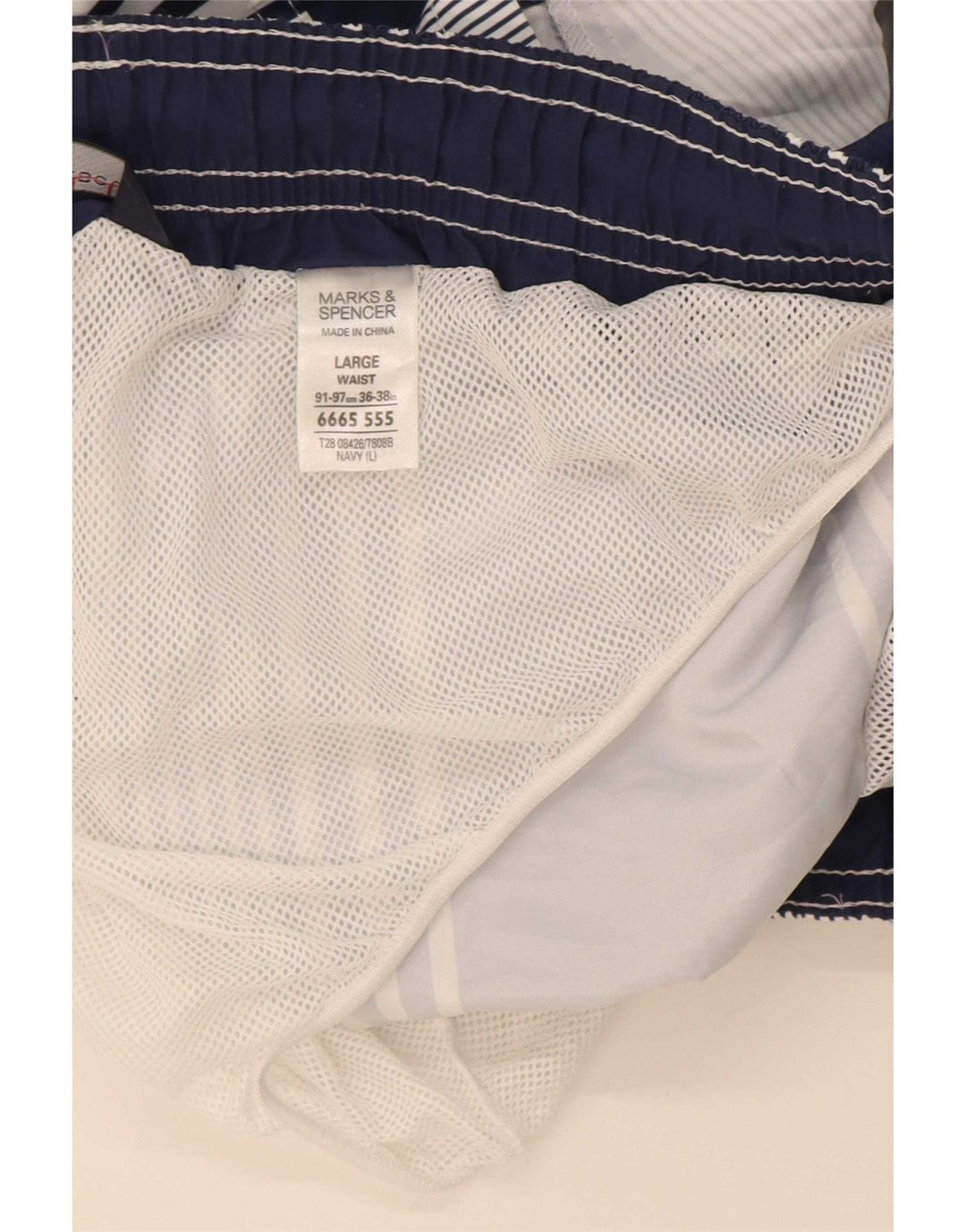 Marks & Spencer muške kratke hlače za plivanje, veliki tamnoplavi poliester na pruge