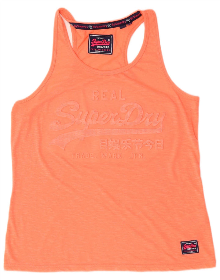 Superdry ženski grafički prsluk UK 14 veliki narančasti poliester