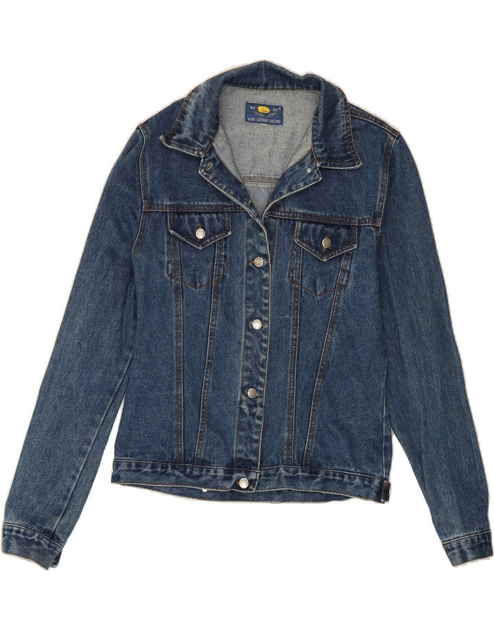 VINTAGE Womens Denim Jacket UK 10 Small Blue Cotton Vintage Vintage and Second-Hand Vintage from Messina Hembry 