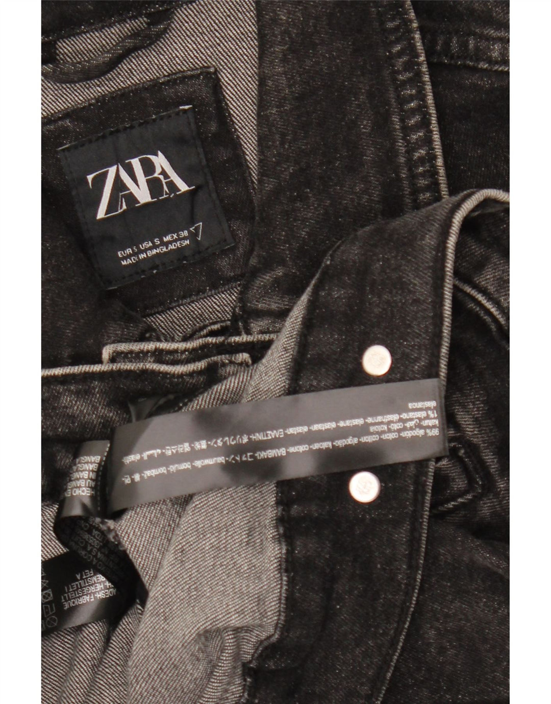 ZARA muška traper jakna UK 36 Mala crna pamuk