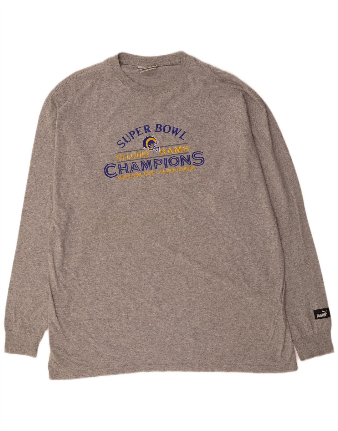 PUMA muška majica dugih rukava XL s grafikama, sivi pamuk