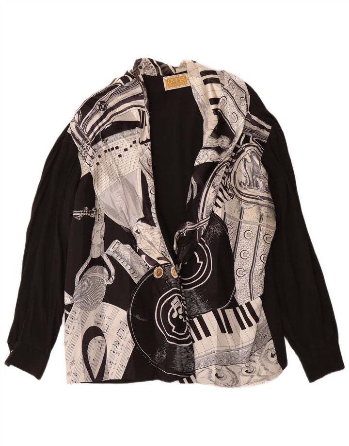 GIVIESSE Ženski kardigan s apstraktnim uzorkom UK 18 XL crni