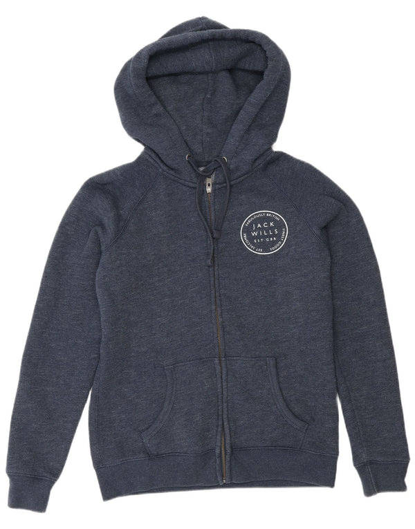 Jack Wills, ženski prekomjerni pulover s kapuljačom s patentnim zatvaračem UK 10 Mali tamnoplavi