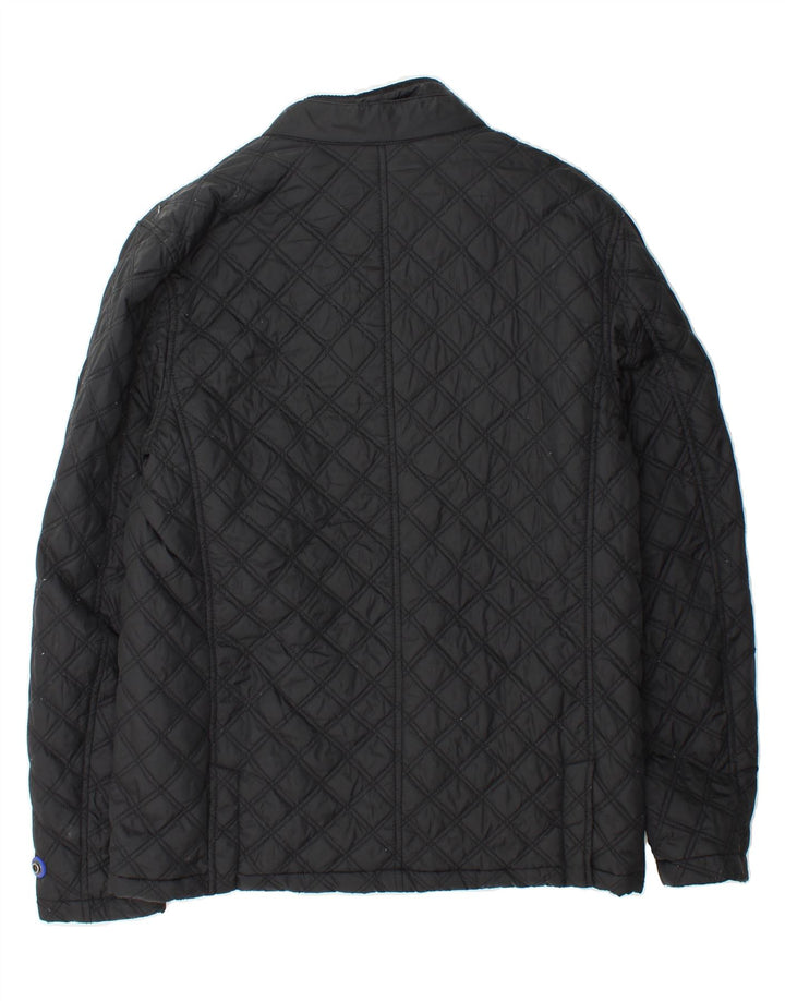 SUPERDRY Mens Quilted Jacket UK 36 Small Black Polyester Motorcycle Vintage Superdry and Second-Hand Superdry from Messina Hembry 