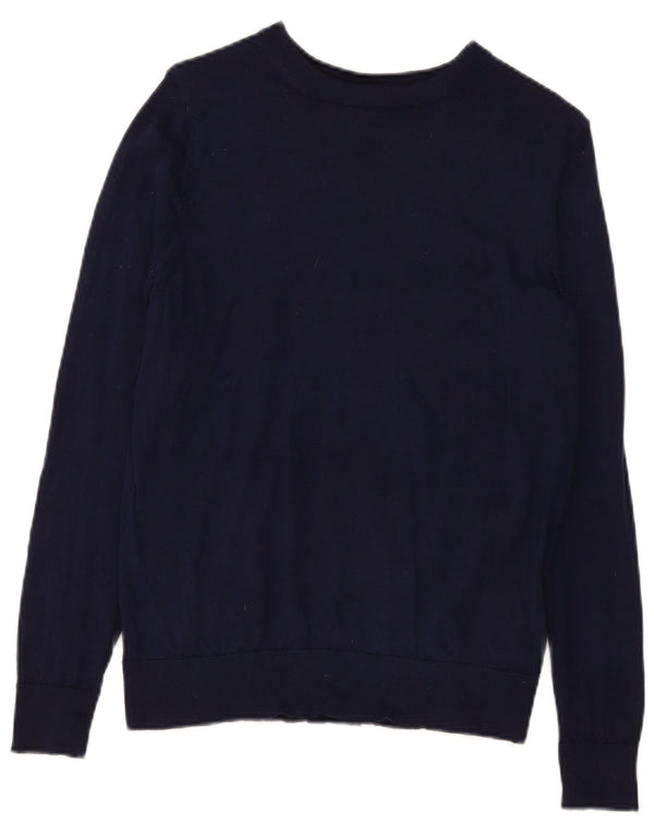 Marks & Spencer Womens Boat Neck Jumper Sweater UK 14 Large Navy Blue