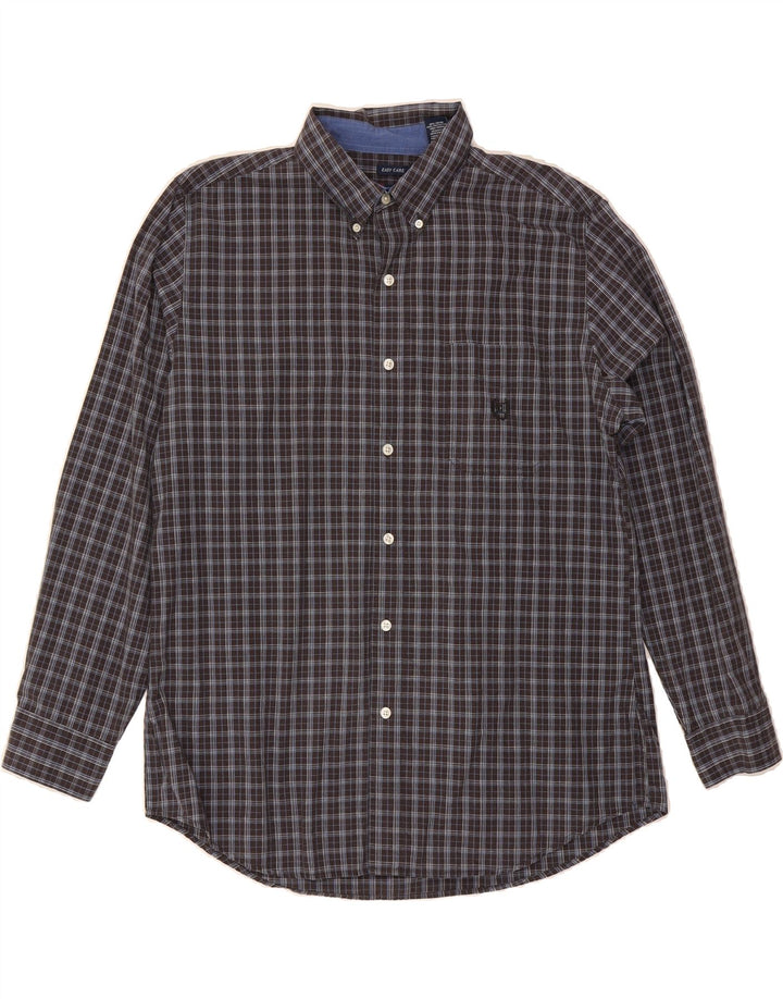 CHAPS Mens Flannel Shirt Large Black Check Cotton Vintage Chaps and Second-Hand Chaps from Messina Hembry 