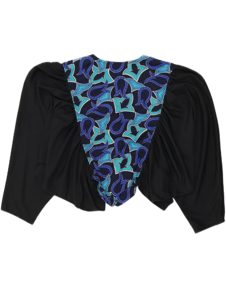 VINTAGE Ženska košulja s apstraktnim uzorkom UK 16 Velika crna