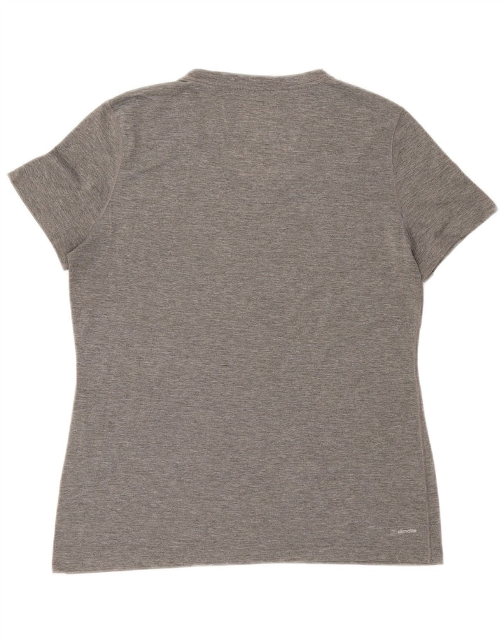 ADIDAS Womens T-Shirt Top Large Grey Polyester