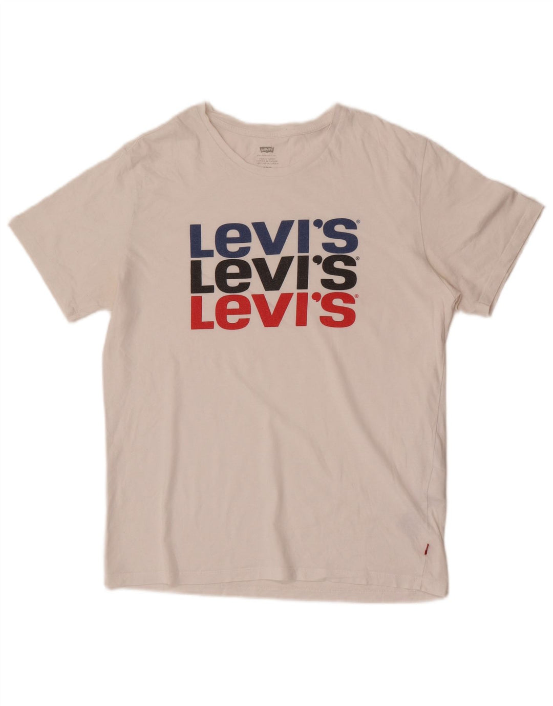 LEVI'S Muška majica kratkih rukava srednje veličine, bijeli pamuk
