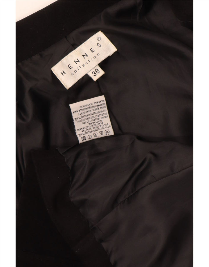 HENNES Womens 4 Button Blazer Jacket EU 38 Medium Black Polyester