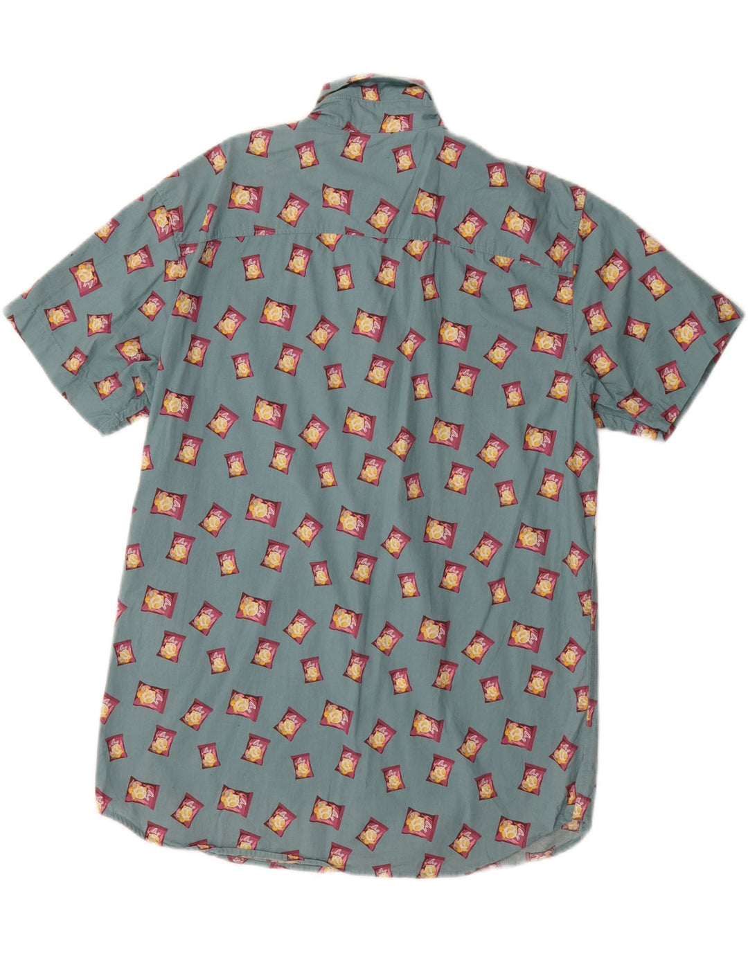 JACK & JONES Mens Short Sleeve Shirt Large Grey Geometric Cotton Vintage Jack & Jones and Second-Hand Jack & Jones from Messina Hembry 